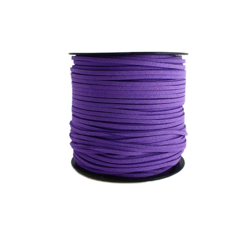 Pamir Tong Faux Leather Cord for Jewelry Making 100 Yards 2.6mm Thin Suede String Rope Purple Bracelet Cords DIY Crafts String for Necklace-Dream Catcher Supplies-Hat- Walking Stick - Image 3